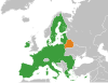 Lage Weißrusslands an der Grenze zur EU