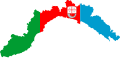 Flag map of Liguria