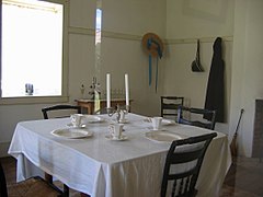 The dining room inside the commanding officer's quarters.