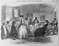 The Misses Cooke's school room, Freedmen's Bureau, Richmond, Virginia, 1866. Freedman Bureau Richmond VA.jpg