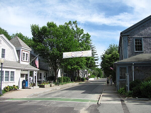 Front Street with 4th of July banner