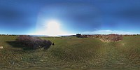 Panorama of open park space on Galley Hill.