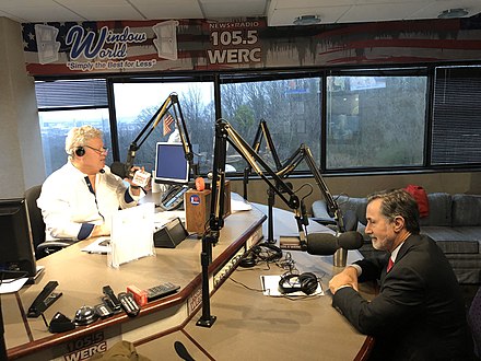 Politician Gary Palmer in-studio at WERC-FM in 2020.