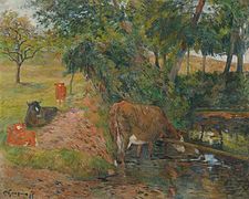 Gauguin, Vaches au repos.