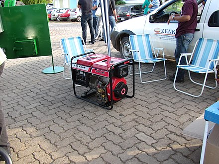 A diesel-powered generator