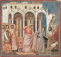 Jesus vertreibt die Händler aus dem Tempel, Fresko von Giotto di Bondone