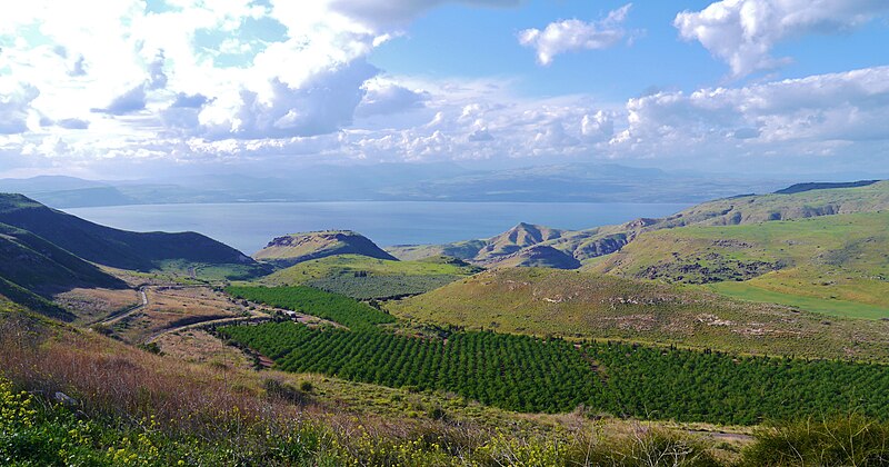 File:Golan Hights Blick von den Golanhöhen auf den See Genezareth 3.JPG