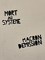 * Nomination Graffiti Avenue Berthelot (Lyon) - mort au système - macron démission. --Benoît Prieur 09:20, 24 March 2019 (UTC) * Promotion  Support Good quality. --Poco a poco 10:29, 24 March 2019 (UTC)