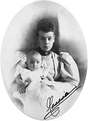 Grand Duchess Xenia Alexandrovna with her daughter Princess Irina.jpg