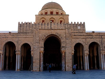 Domes of the Great Mosque of Kairouan. Founded in 670, it dates in its present form largely from the Aghlabid period (9th century). It is the oldest mosque in the Maghreb.