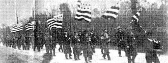 Demonstration der bretonischen Nationalpartei in Saint-Aubin-du-Cormier