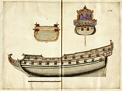 Det dansk-norske orlogsskipet «Gyldenløve» med 56 kanoner, sjøsatt i 1669.