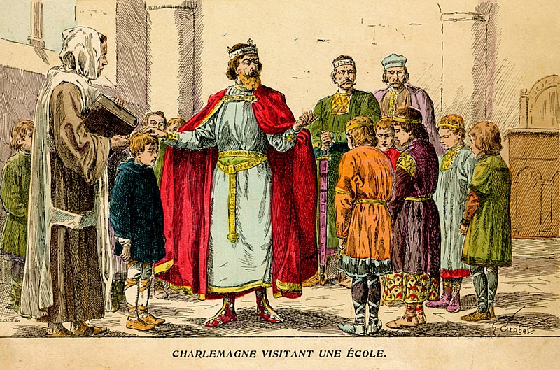 File:H. Grobet - Charlemagne visitant une école.jpg