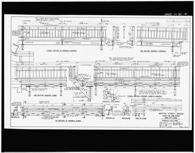 File:HANDRAILS AND CURBS, Sheet No. 7 - Benton Street Bridge, Spanning Iowa River at Benton Street, Iowa City, Johnson County, IA HAER IOWA,52-IOWCI,4-41.tif