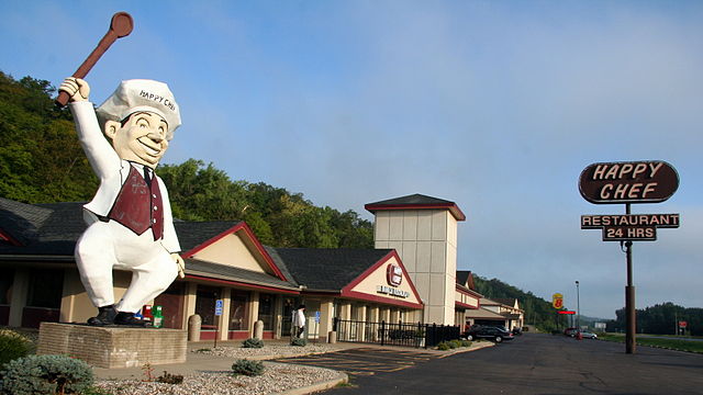 The original Happy Chef Restaurant and corporate offices on U.S. Highway 169