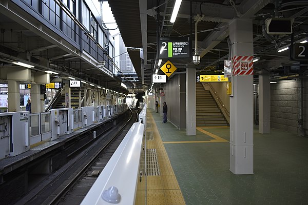 The Yamanote line platforms in 2020