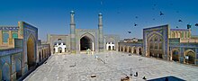 Inside the famous Friday Mosque of Herat or Masjid Jami, which is one of the oldest mosques in Afghanistan. Herat Congregational Mosque -Afghanistan.jpg