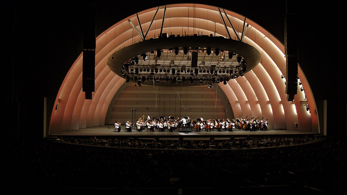 Hollywood bowl orchestra. Los Angeles Philharmonic. Амфитеатр. Голливудская чаша концертный зал.