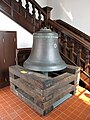 The bell now on display inside the Clock Tower.