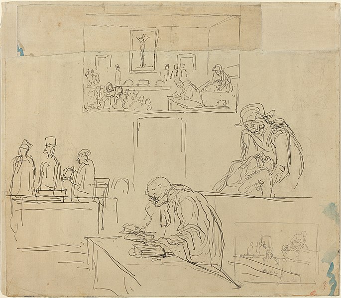 File:Honoré Daumier, Scene of the Tribunal (The Verdict), NGA 6412.jpg