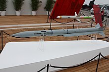 An MBDA Meteor with its fins at the ILA Berlin Air Show