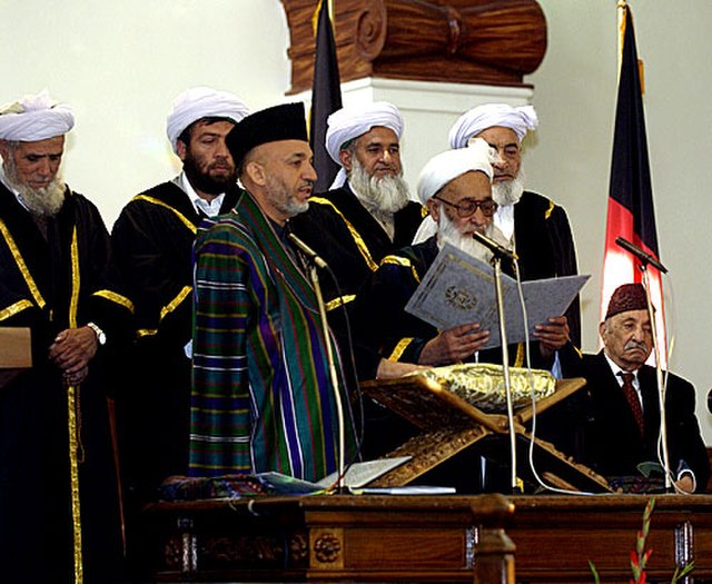 Karzai's inauguration on 7 December 2004, after winning the presidential election.