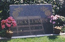 Lemmon's headstone (inscription reads JACK LEMMON in)