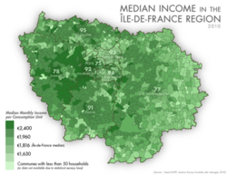 Jms idf median income 2010 Median Income across France's Île-de-France région, 2010