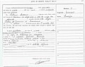 English: Joseph Trzeciak death certificate Polski: Akt zgonu Józefa Trzeciaka