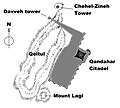 Plan of ancient fortifications of Kandahar.