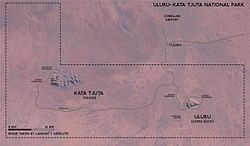 Uluru-Kata Tjuta -kansallispuisto - Sijainti