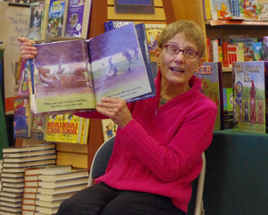 Kathy Brodsky at Barnes & Noble in 2011, reading her book, A Horse Named Special. KathyBrodsky22.png