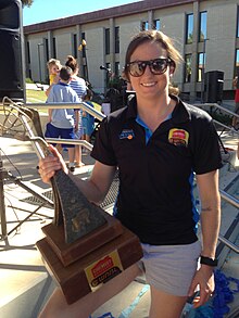 Kelsey Griffen holds the 2018/19 WNBL trophy Kelsey Griffin holds the WNBL trophy.jpg