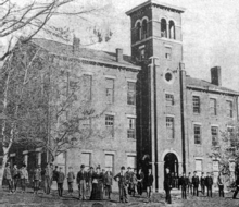 Bourbon County High School at Millersburg building, it was active from 1920 to 1948 Kentucky Wesleyan College in in Millersburg, Kentucky.png