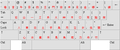 A typical keyboard layout for Dayi method