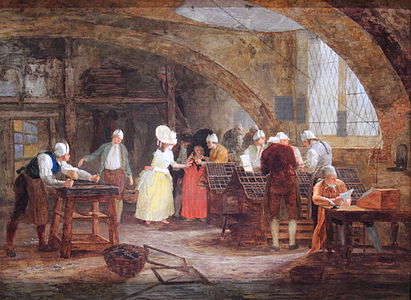 Léonard Defrance (1735-1805) - La Visite à l'imprimerie (musée de Grenoble)