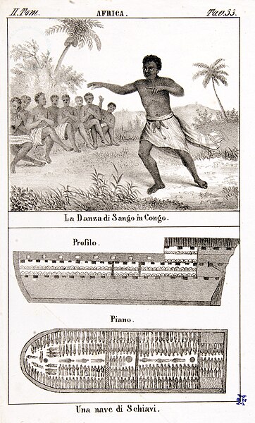 File:La danza di sango in Congo ; Una nave di schiavi, 1839 – BEIC IE8935206.jpg