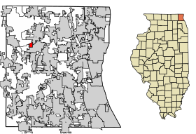 Lake County Illinois Incorporated and Unincorporated areas Round Lake Heights Highlighted.svg