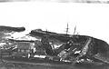 Brest : le chantier naval du port de commerce créé par Mr Tritschler (auteur inconnu, photo du 19 janvier 1873), six navires en réparation