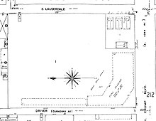 A map of Lewis Park in 1927 used for a fire insurance filing Lewis Park fire insurance map.jpg