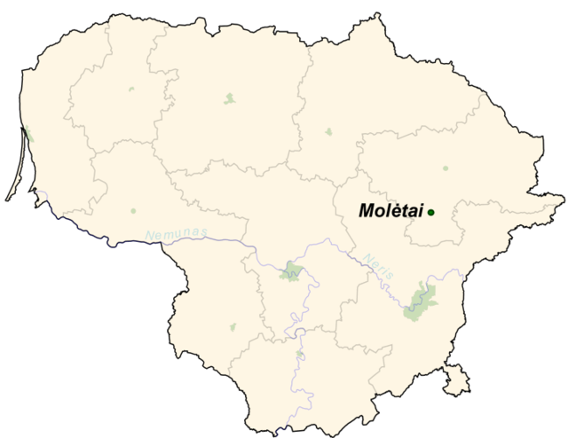 モレタイの位置（リトアニア共和国）の位置図