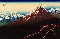 Кацусіка Хокусай. «Блискавка нижче гори» («Червона Фудзі»)