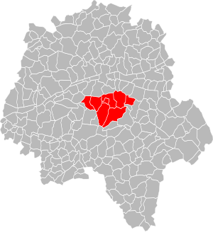 Location of the CC du Val de l'Indre in the Indre-et-Loire department