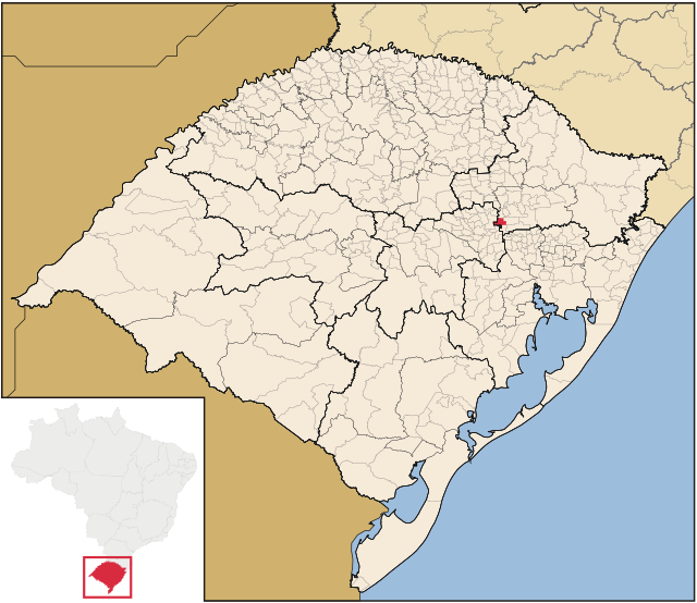 Localização de Coronel Pilar no Rio Grande do Sul