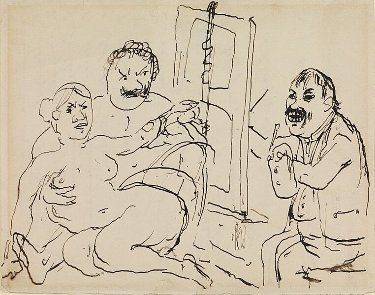 File:Lovis Corinth Selbstbildnis hinter der Staffelei mit Modellen 1908.jpg