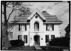 UTAMA ELEVASI - Halsey Stevens Rumah, 182 Grand Street, Newburgh, Orange County, NY HABS NY,36-NEWB,14-2.tif