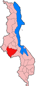 Harta districtului Lilongwe în cadrul statului Malawi