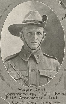 Major Croll, Commanding Light Horse Field Ambulance, 2nd Contingent