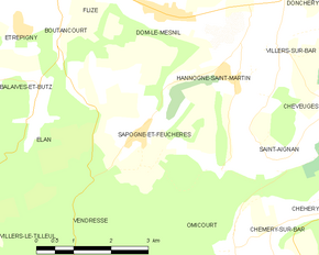 Poziția localității Sapogne-et-Feuchères