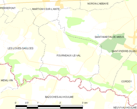 Mapa obce Fourneaux-le-Val